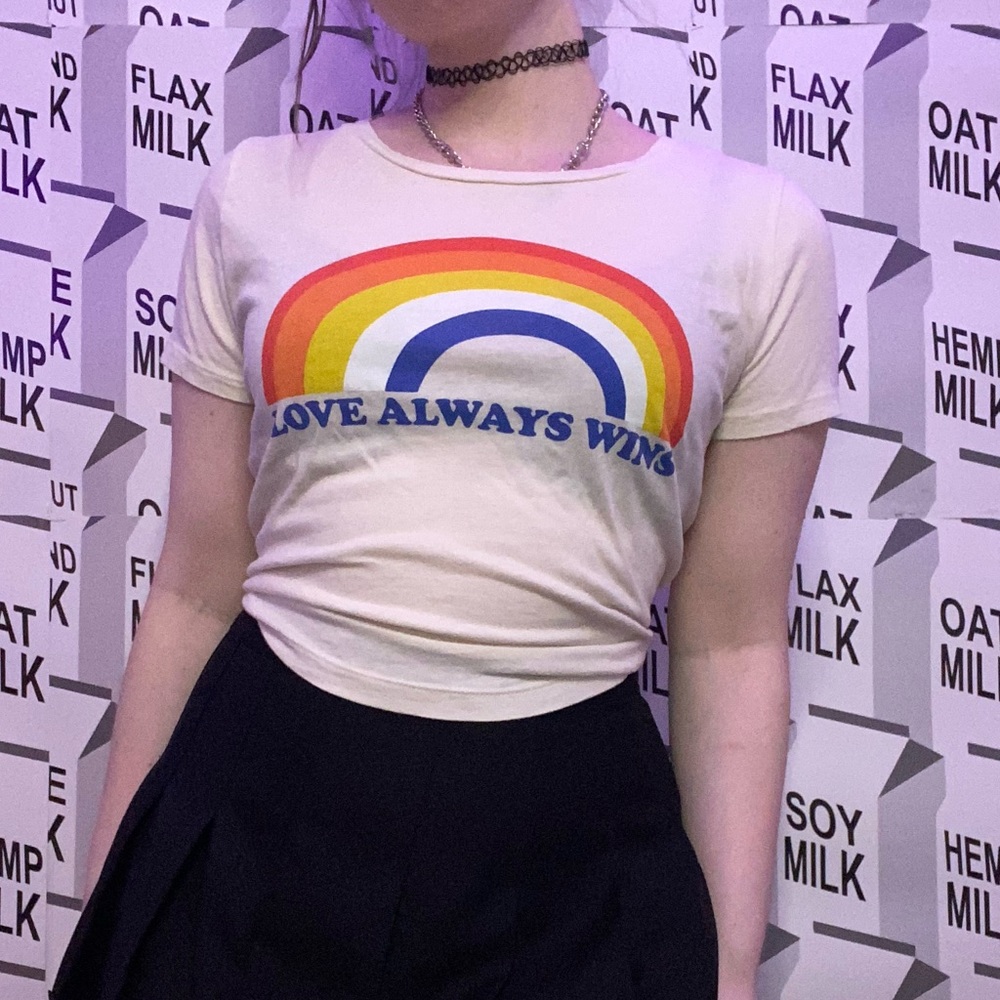 Love Always wins gay pride crop top